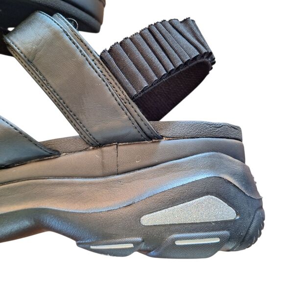 Skechers Cloud Ultra Platform Sandals 10 Black Chunky Strappy Comfort Shoe - Picture 14 of 16